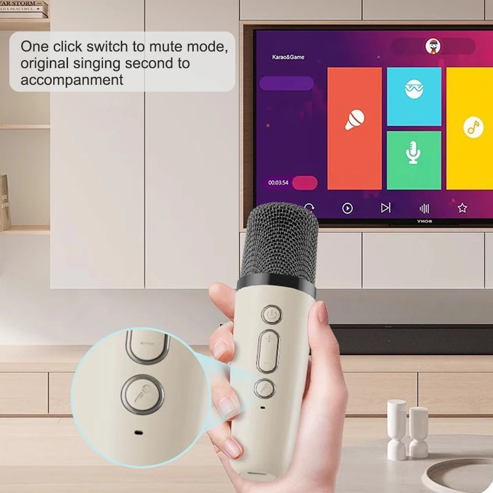 Wireless Karaoke Microphone with Bluetooth Speaker | Portable Singing Mic