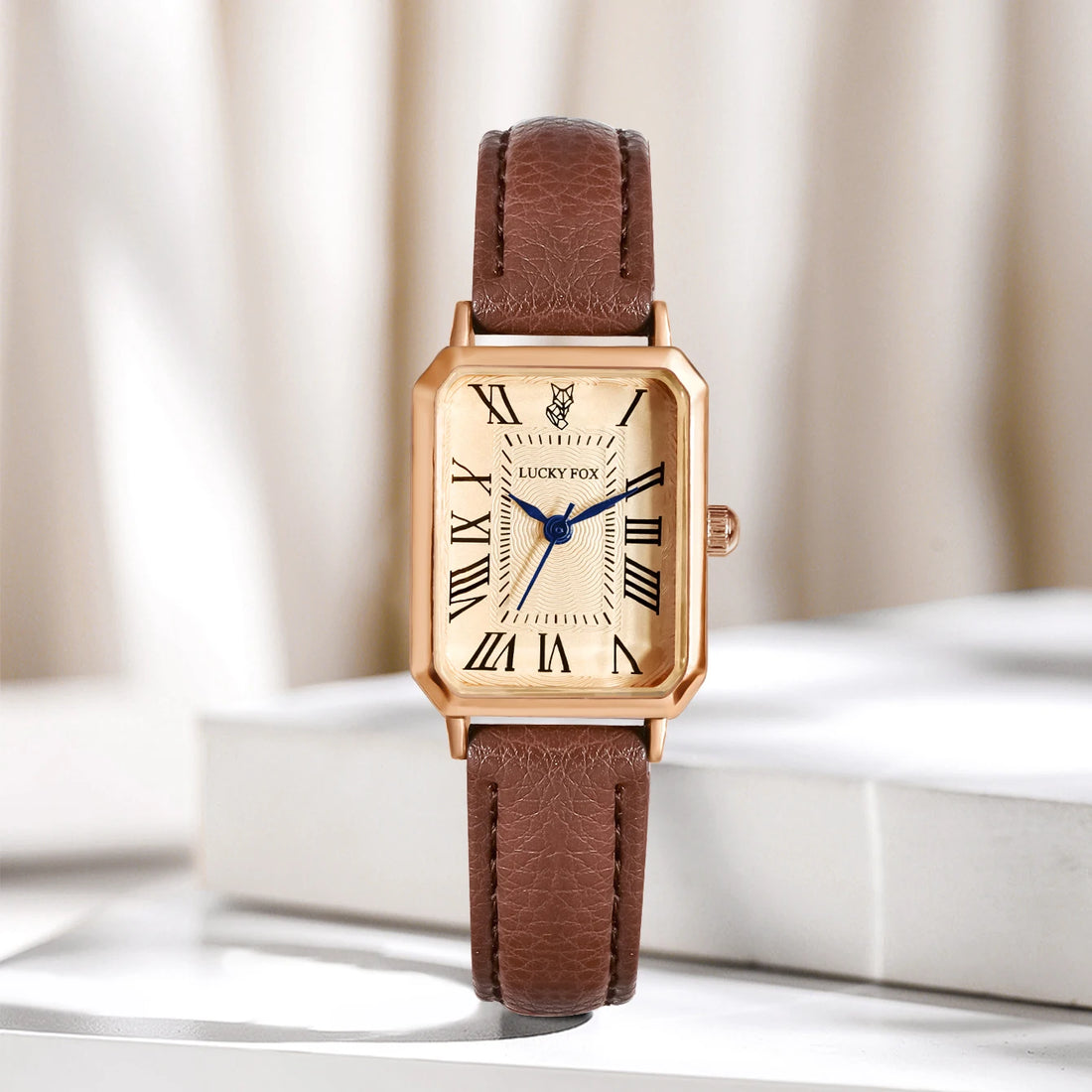 Vintage Square Leather Watch for Women – Retro Digital Quartz Wristwatch