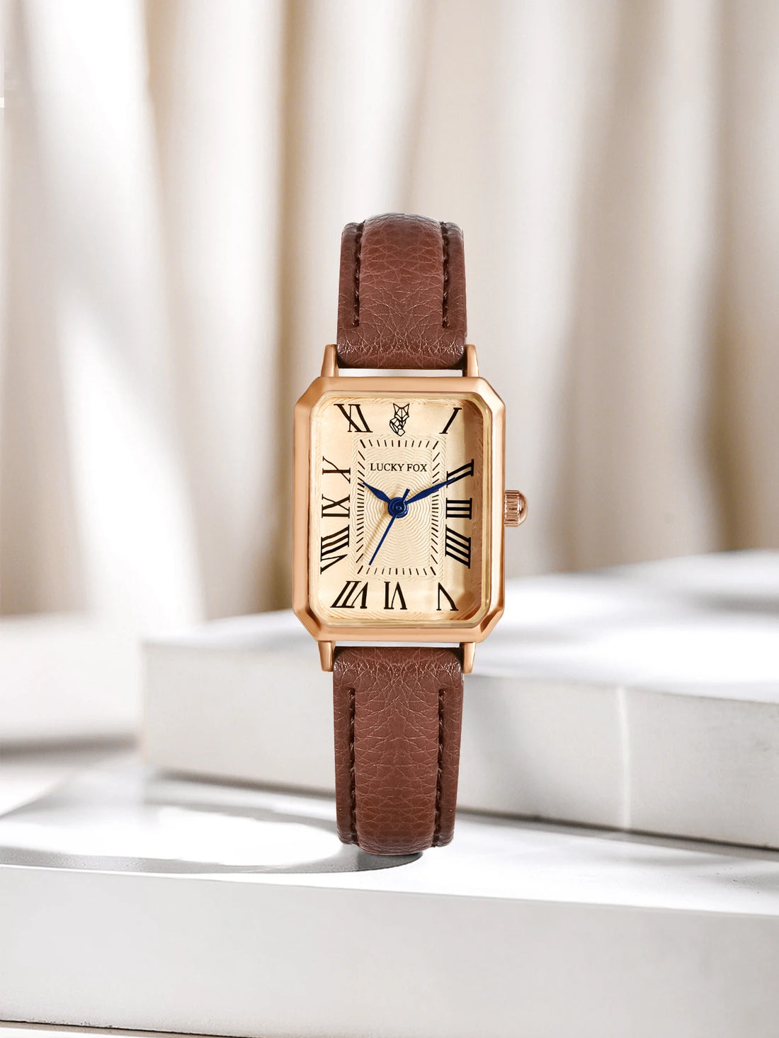 Vintage Square Leather Watch for Women – Retro Digital Quartz Wristwatch