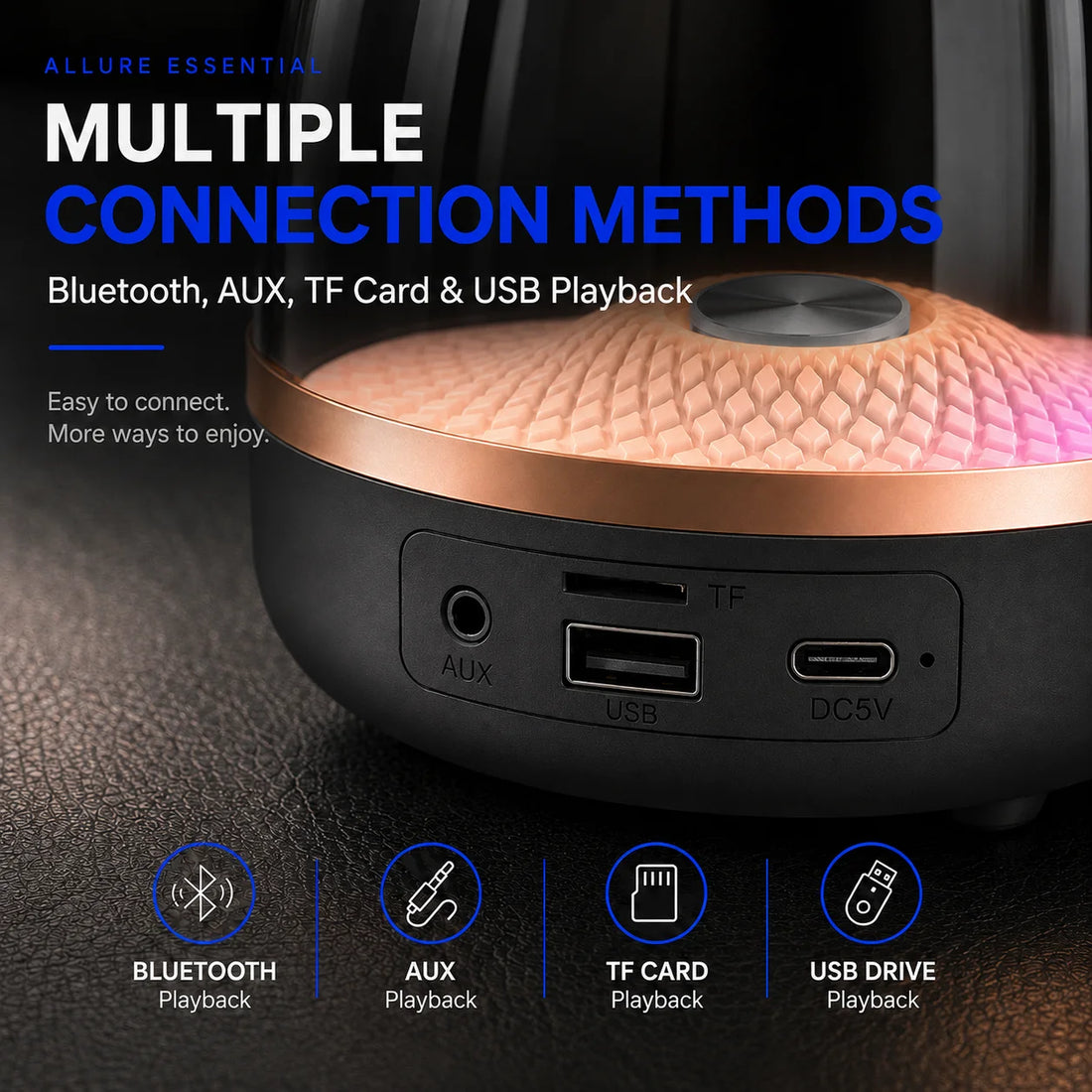 Portable Bluetooth Soundbar | Hi-Fi Bass Speaker with LED Breathing Lamp