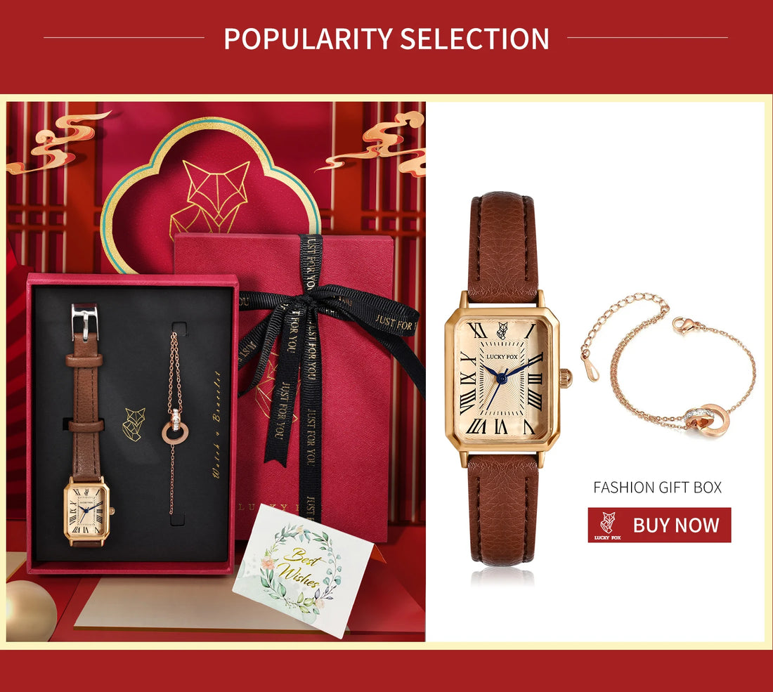 Vintage Square Leather Watch for Women – Retro Digital Quartz Wristwatch