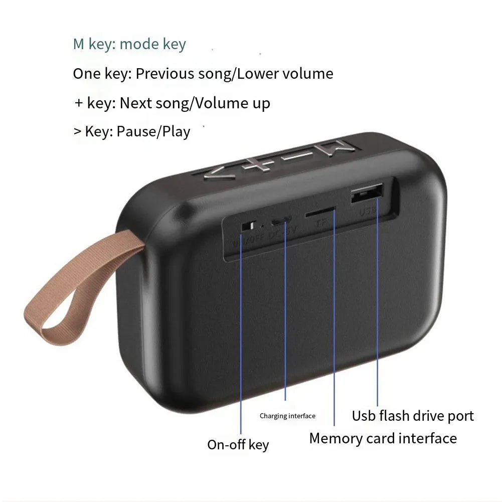 Mini Retro Bluetooth Speaker | 3D Stereo Sound – Portable Outdoor Speaker