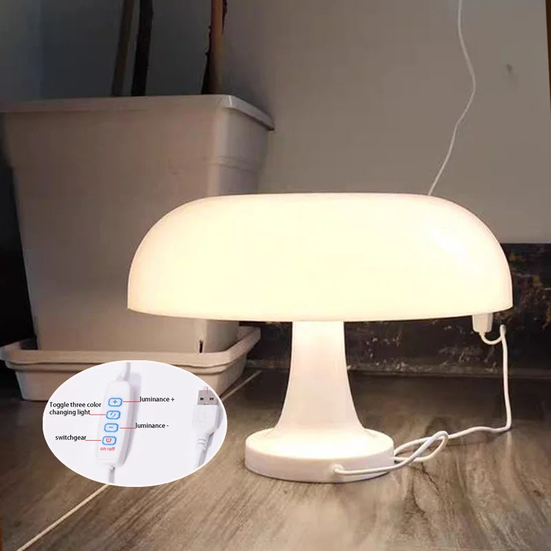 Mushroom LED Table Lamp | Retro Nordic Design – Bedside Décor Light