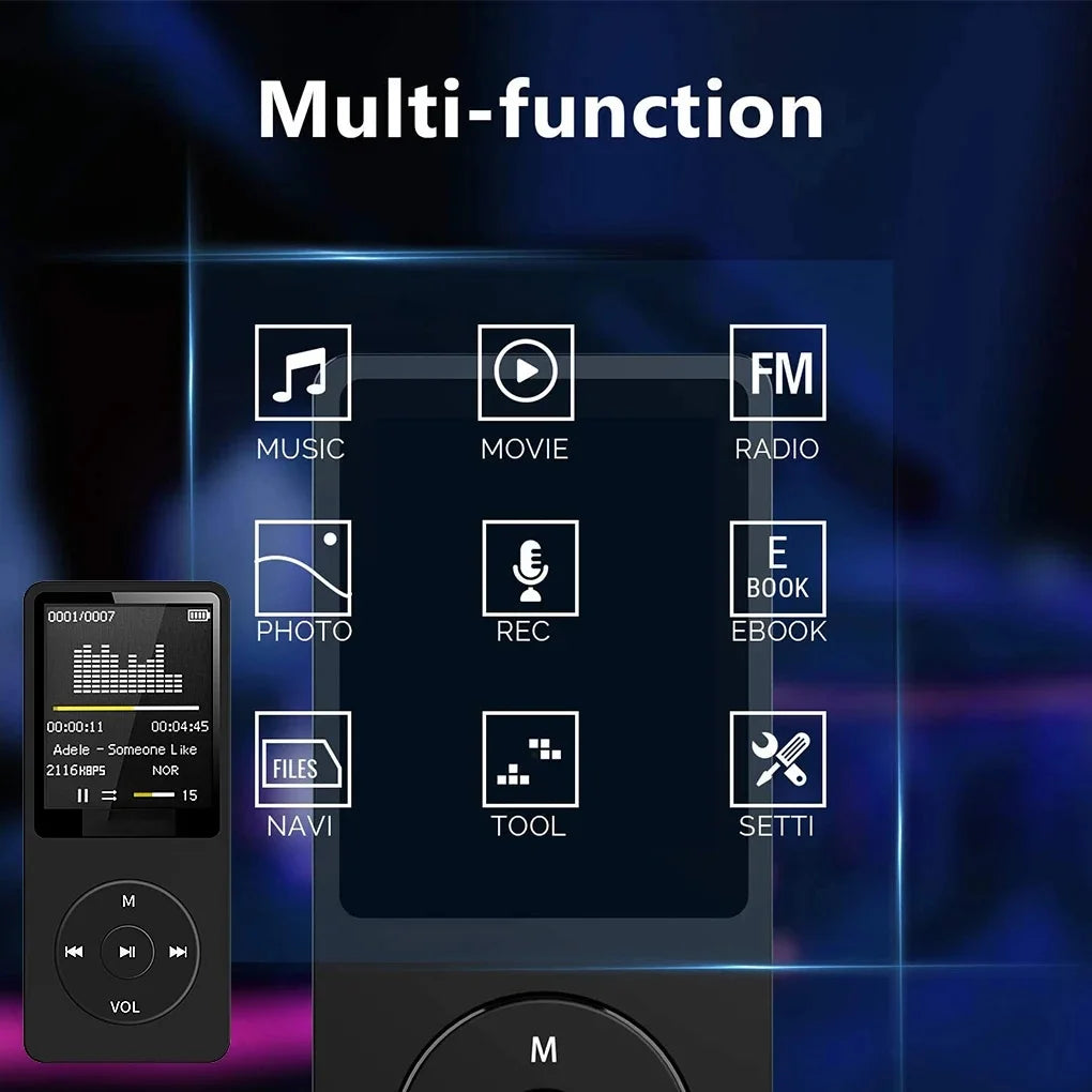 Retro MP3 Player with FM Radio | Portable Lossless Music Player