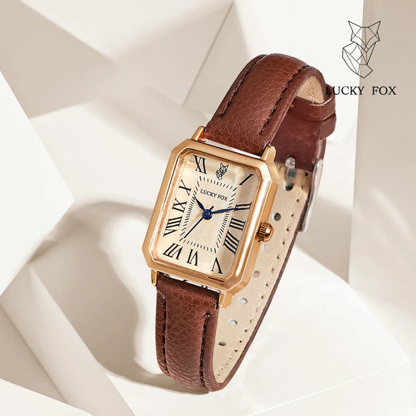 Retro watches and accessories – vintage square leather watch