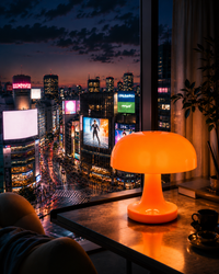 LED Mushroom table lamp minimalist modern bedroom bedside lamp Danish designer orange decorative table lamp