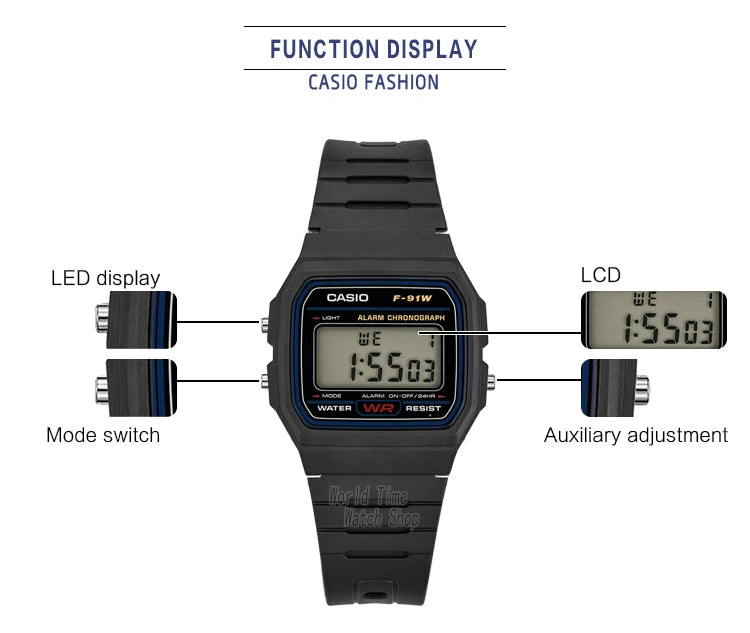 Casio F-91W Digital Watch | Classic Waterproof Sports Watch