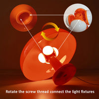 LED Mushroom table lamp minimalist modern bedroom bedside lamp Danish designer orange decorative table lamp