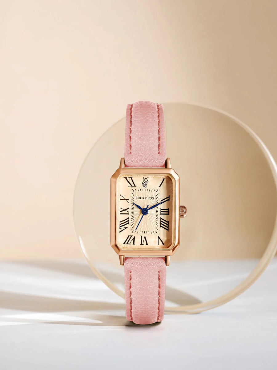 Vintage Square Leather Watch for Women – Retro Digital Quartz Wristwatch
