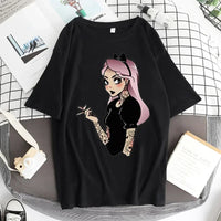 Kpop BP Jump 2025 Tees Pink Girls Band Clothing Adorable Anime Graphic T Shirts Summer High Quality Cotton Comfortable Y2K Tops