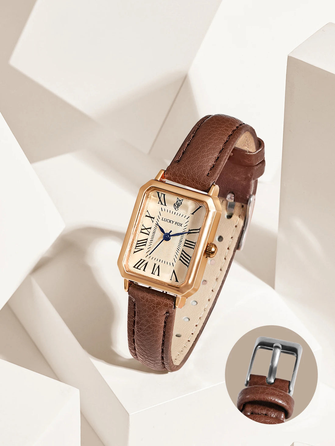 Vintage Square Leather Watch for Women – Retro Digital Quartz Wristwatch
