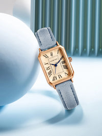 Vintage Square Leather Watch for Women – Retro Digital Quartz Wristwatch