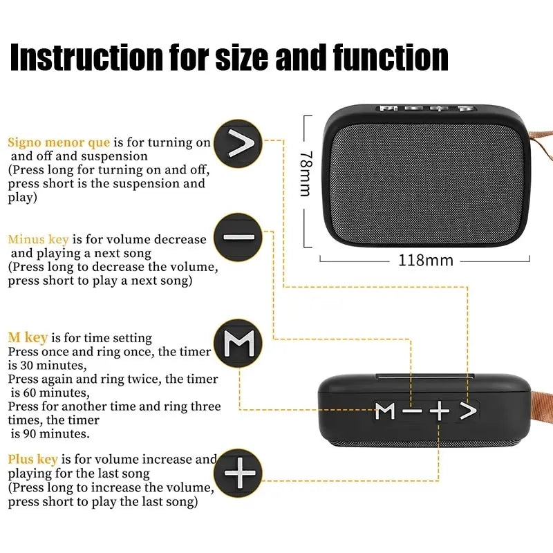 Mini Retro Bluetooth Speaker | 3D Stereo Sound – Portable Outdoor Speaker