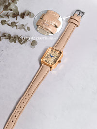 Vintage Square Leather Watch for Women – Retro Digital Quartz Wristwatch