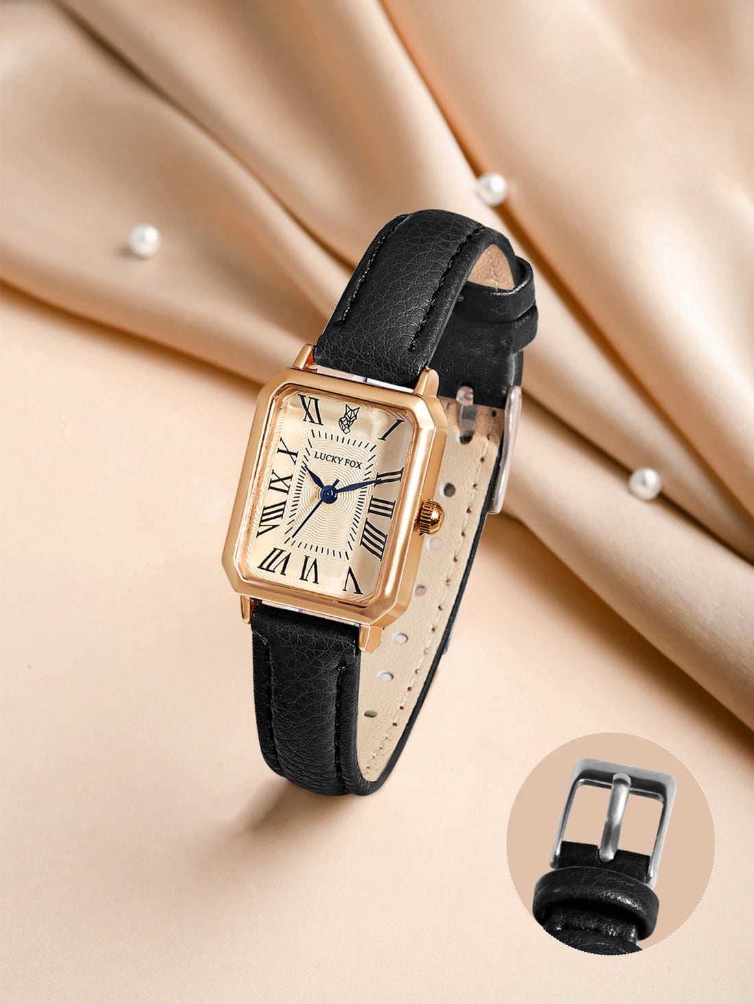 Vintage Square Leather Watch for Women – Retro Digital Quartz Wristwatch