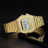 Retro LED Digital Watch for Men | Stainless Steel Business Watch