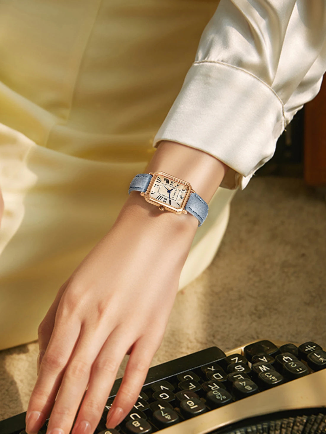 Vintage Square Leather Watch for Women – Retro Digital Quartz Wristwatch
