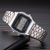 Retro LED Digital Watch for Men | Stainless Steel Business Watch