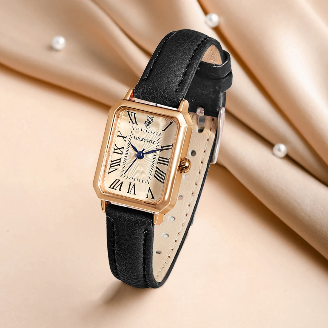 Vintage Square Leather Watch for Women – Retro Digital Quartz Wristwatch