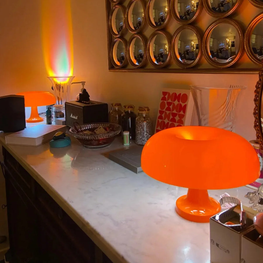 LED Mushroom table lamp minimalist modern bedroom bedside lamp Danish designer orange decorative table lamp