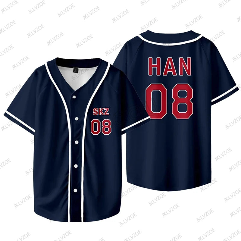 Y2K KPOP Baseball Jersey | Oversized Graphic Streetwear Tee – Unisex