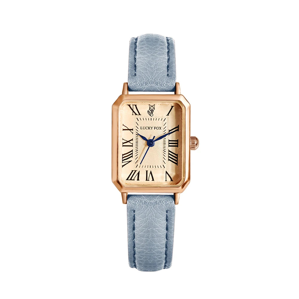 Vintage Square Leather Watch for Women – Retro Digital Quartz Wristwatch