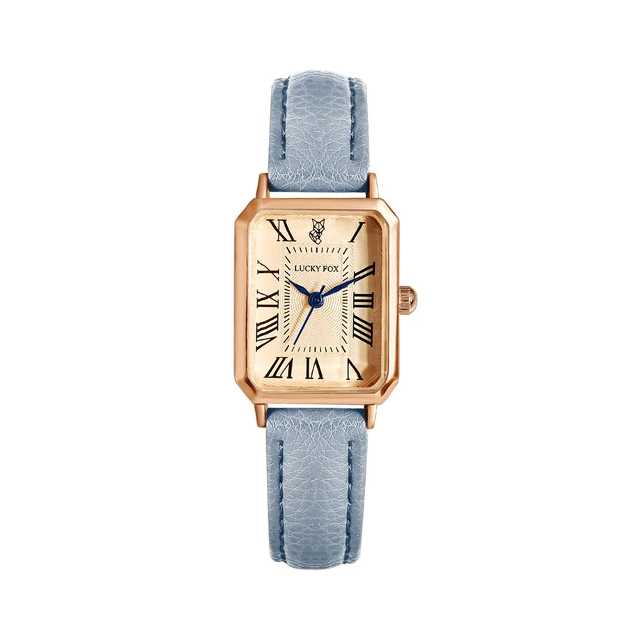 Vintage Square Leather Watch for Women – Retro Digital Quartz Wristwatch