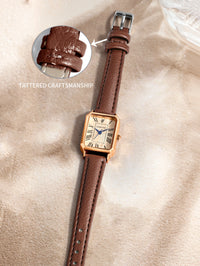 Vintage Square Leather Watch for Women – Retro Digital Quartz Wristwatch
